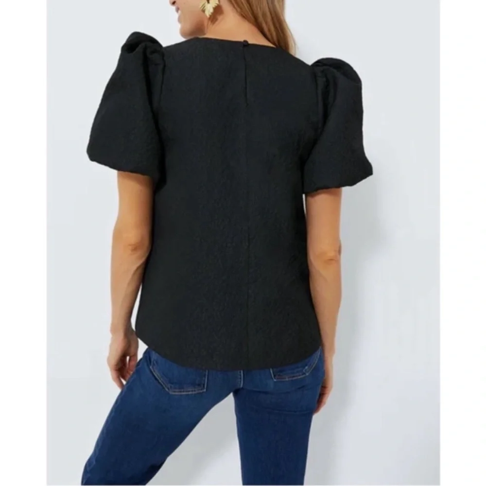 POMANDER PLACE Black Jacquard Lyla Blouse